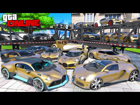 Видео: УГНАЛ 30 ЗОЛОТЫХ BUGATTI ЗА 180 СЕКУНД! БИТВА ВОРОВ В ГТА 5!