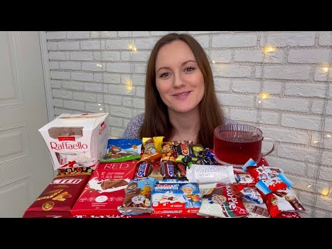 Видео: МУКБАНГ СЛАДОСТИ ЧАЙ KINDER RAFFAELLO БАРНИ SNIKERS MILKA RED CHOCO PIE MUKBANG МАРМЕЛАД СТЕП