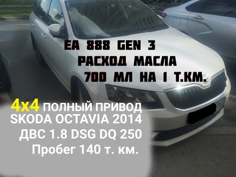 Видео: ЖОР МАСЛА SKODA OCTAVIA 2014 ДВС 1.8 TSI 3 Gen (CJSB) EA888 Пробег 140 т.км ( 4080 часов работы)