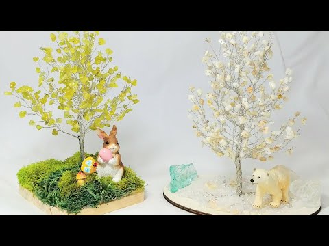 Видео: Дерево счастья из камней Часть 1. МК от Koshka2015 - цветы из бисера, бисероплетение Веточки Фен Шуй