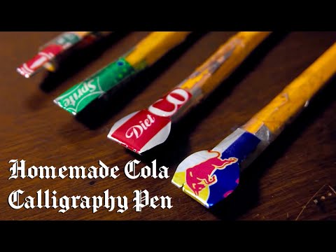 Видео: Как сделать самодельную ручку для каллиграфии в виде колы (бесплатный шаблон прилагается)