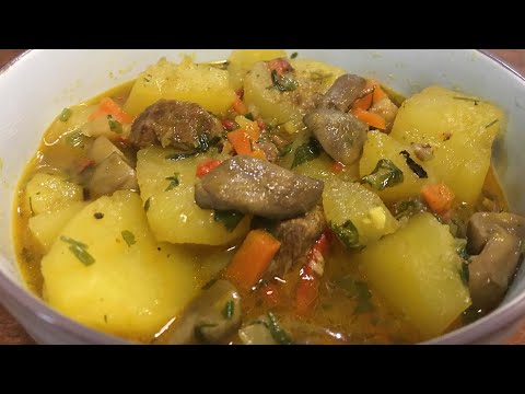 Видео: Тушёная картошка с мясом и грибами    Stewed potatoes with meat and mushrooms