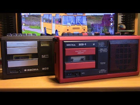 Видео: Кассетные магнитофоны Весна 309 и Весна 309 1  раритет
