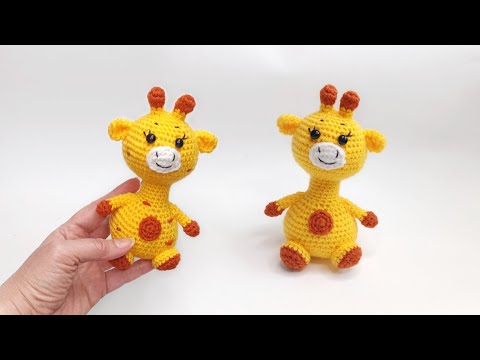 Видео: Вяжем очаровательного жирафа размером 15 см крючком!💛Ч 1