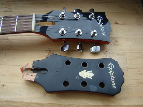 Видео: ремонт головы epiphone. repair of the headstock epiphone