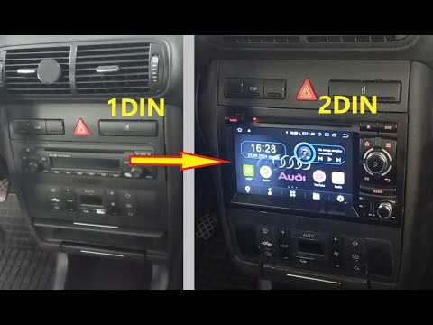 Видео: Audi A3 8l Установка магнитолы Android с 1DIN на 2DIN и подключение к заводскому усилителю