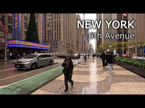 Видео: New York - Walking tour 6th Avenue  NYC 4К 60fps
