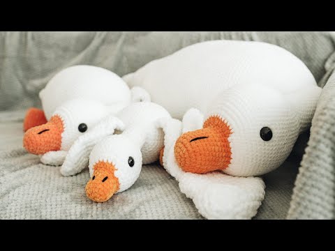 Видео: МК Гусь-обнимусь вязаный крючком 1м. Часть 2