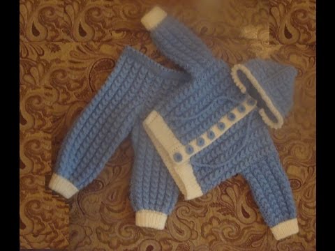 Видео: Костюмчик для малыша спицами. Часть 2.  suit for baby knitting