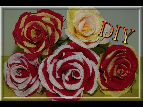 Видео: DIY/ДВУХЦВЕТНАЯ РОЗА ИЗ ГОФРИРОВАННОЙ БУМАГИ/ЛЕГКО И ПРОСТО/ROSE MADE OF CREPE PAPER