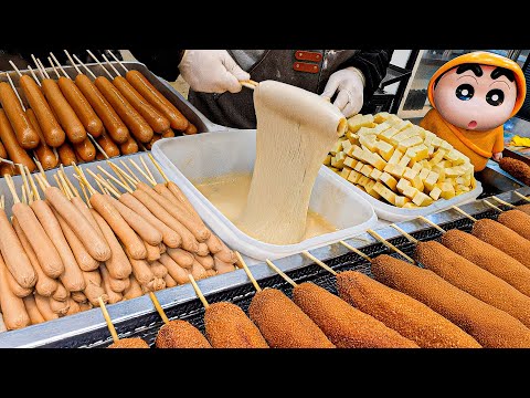 Видео: Это так популярно! Удивительно вкусный сырный хот-дог ТОП4. - Корейская уличная еда