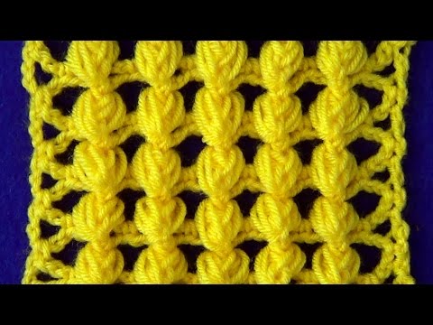 Видео: Узор Сеточка с пышными столбиками