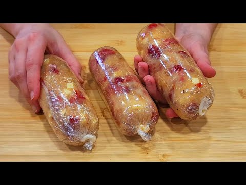 Видео: Вот самый простой рецепт домашней колбасы, рецепт вкусный и легкий. # 117