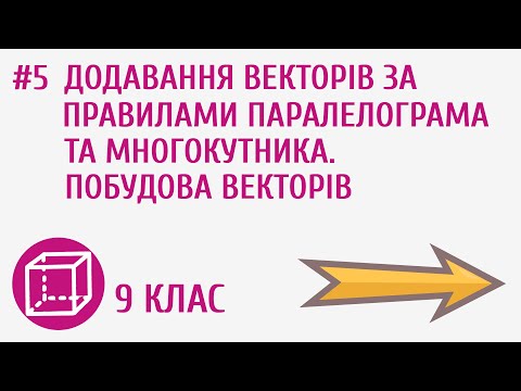 Видео: Додавання векторів за правилами паралелограма та многокутника. Побудова векторів #5