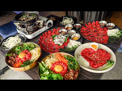 Видео: 18 лет в одном месте! Легендарный юкхве в Сеуле │ Свежая говядина A+ и потрясающий юкхве пибимпап!