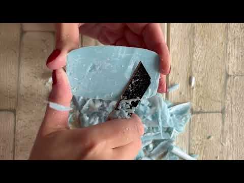 Видео: Asmr cutting dry soap/soap carving/relax video/резка сухого мыла