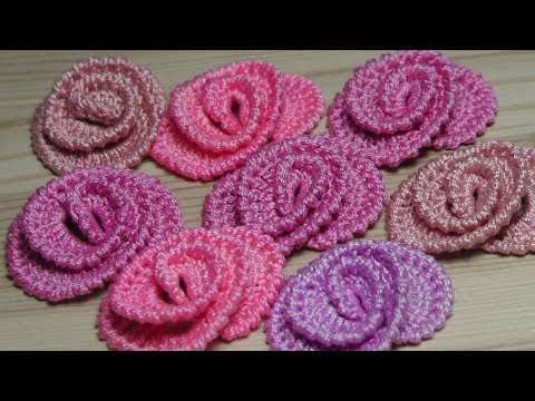 Видео: Как связать маленькие РОЗОЧКИ - урок вязания крючком - crochet flower roses