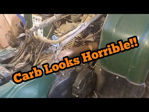 Видео: Устранение высоких оборотов холостого хода Yamaha (часть 1) Очистка карбюратора 350 Grizzly