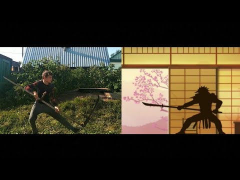 Видео: Удары и трюки из Shadow Fight 2 (Нагината, Копьё, Зловещая коса, Двуручное оружие, Восточные сабли)!