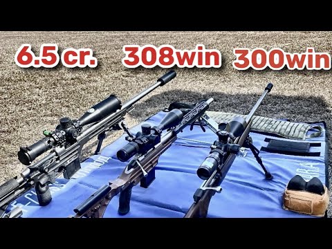 Видео: 6.5 creedmoor, 308 win, 300 win mag. На дистанциях 300,500,1000м