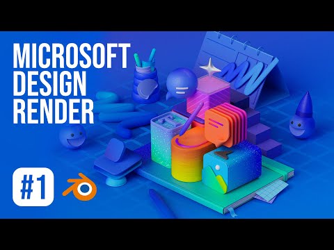 Видео: Красочный рендер Microsoft Whiteboard в Blender #1 - Моделируем основные объекты