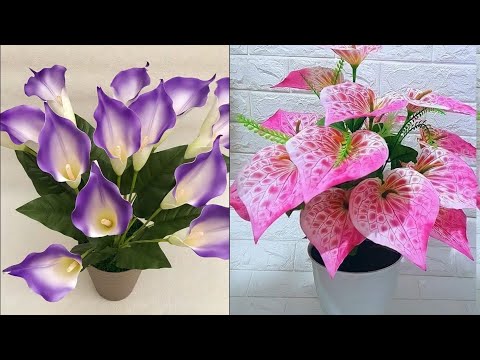 Видео: Как сделать цветок каллы лилии из полиэтиленового пакета | цветочные ремесла