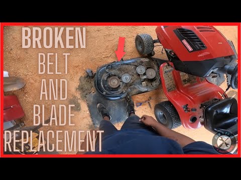 Видео: Ремонт и замена ремня и лезвия Craftsman LT2000