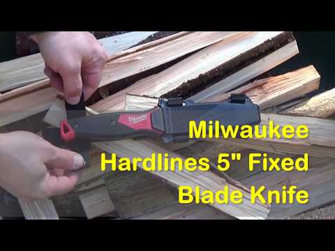 Видео: Нож Milwaukee Hardline с фиксированным лезвием длиной 5 дюймов, 22.48.1928