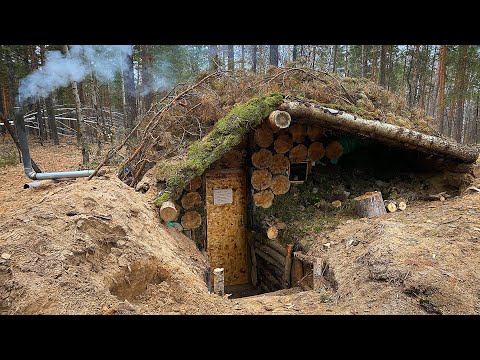 Видео: ЗЕМЛЯНКУ ЗАХВАТИЛИ МЫШИ 🐁 СДЕЛАЛ РАКОВИНУ ИЗ СТАРОГО ДЕРЕВА 🪵 СУП «ТРИ БАНКИ» 🍲 КОЗЫРЁК ИЗ МХА ☘️
