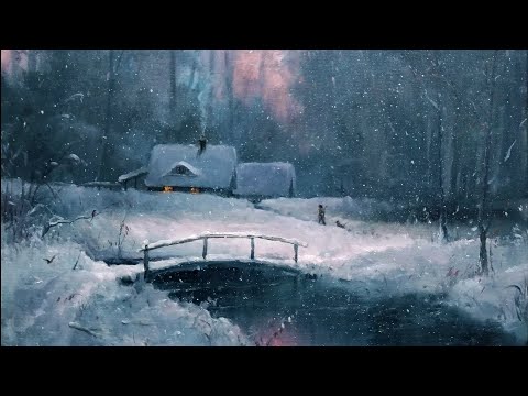 Видео: Рисуем зимнюю страну чудес. Как нарисовать снежный зимний пейзаж