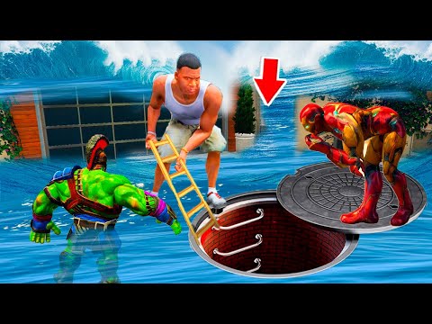 Видео: ЦУНАМИДАН ҚАШЫП БУНКЕРГЕ ТЫҒЫЛДЫҚ (GTA V)