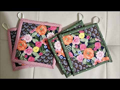 Видео: Шьем прихватки, самый простой способ. С косой бейкой и без)