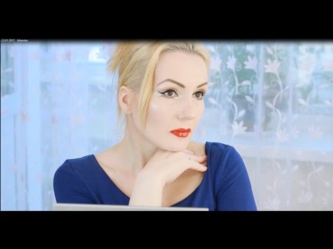 Видео: Классический макияж со стрелками и красной помадой.