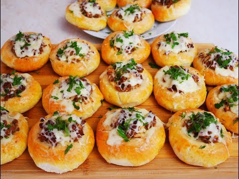 Видео: Булочки с МЯСОМ и плавленым СЛИВОЧНЫМ сыром