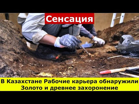 Видео: Сенсация, В Казахстане Рабочие карьера обнаружили Золото и древнее захоронение
