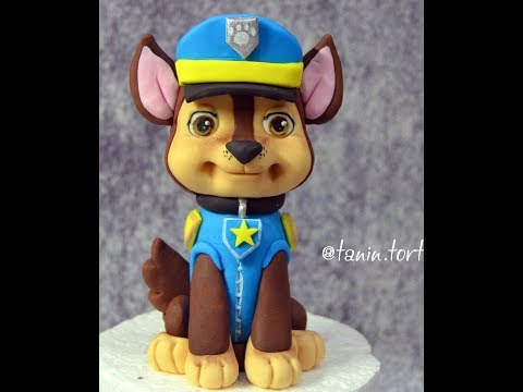 Видео: Гонщик из мастики/ CHASE PAW PATROL Cake Topper . герои из мастики м/ф "Щенячий патруль".Танинторт