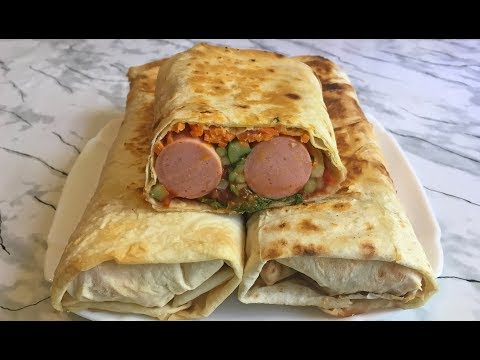 Видео: Хот Дог в Лаваше Это Невероятная Вкуснятина Которая Очень Быстро Готовится!!! / Hot Dog