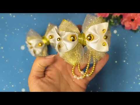 Видео: DIY! ШОК!! ЗОЛОТЫЕ бантики для девочек! Идеальны для любого праздника!!! Gold Ribbon Bows For Girls