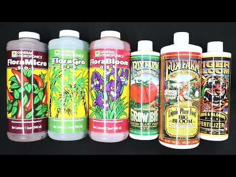 Видео: General Hydroponics Flora Trio против Fox Farm Trio — графики и таблицы подкормок Flora