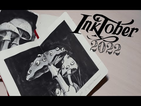 Видео: Обзор скетчбука: Inktober 2022  #inktober #inktober2022