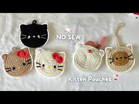Видео: ✨Без шитья✨ Вязаные крючком мешочки для котят | Быстрое и простое вязание крючком
