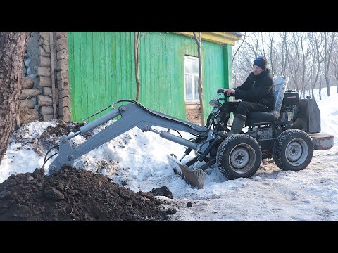 Видео: Самодельный мини Экскаватор vs Мёрзлый грунт