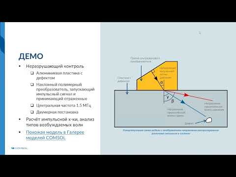 Видео: Моделирование ультразвукового неразрушающего контроля в COMSOL Multiphysics®