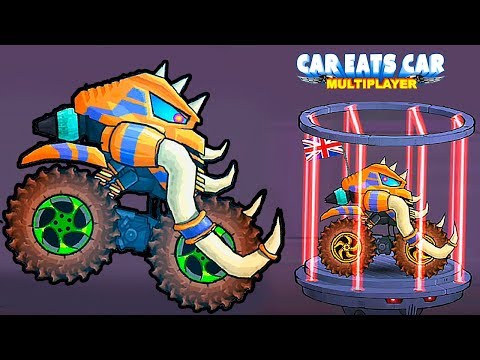 Видео: МАМОНТ Car Eats Car Multiplayer - Открыли Новую Тачка Мамонта и Устраиваем Гонки с Друзьями