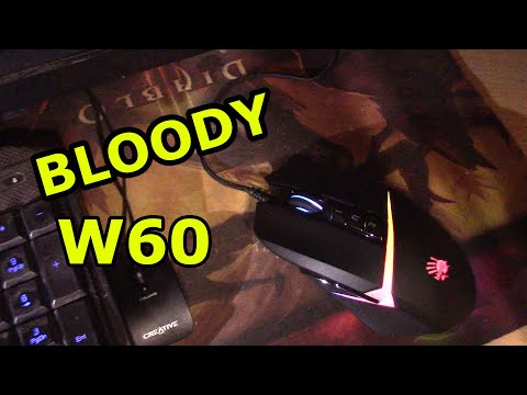 Видео: Игровая мышь A4Tech bloody w60 обзор, тест.