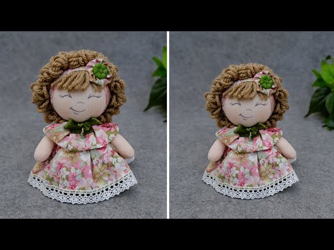 Видео: Сшить куклу - ЛЕГКО! 🧵Милая Кудряшка из ткани 😍 Без выкройки и швейной машинки!