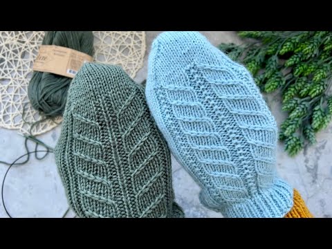 Видео: Вяжем ПРОСТЫЕ укороченные носки СПИЦАМИ с узором. Мастер класс