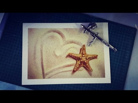 Видео: Аэрография. Уроки аэрографии - Рисуем структуру Песка   Speed Painting