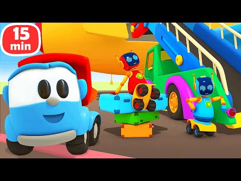 Видео: Сборка гаража и трапа самолета! Строим и играем в игрушки с Левой