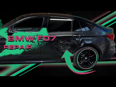 Видео: BMW GT F07. The left side repair. Ремонт левой стороны.